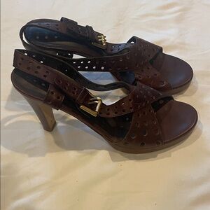 Bally Dark Brown Perforated Heels